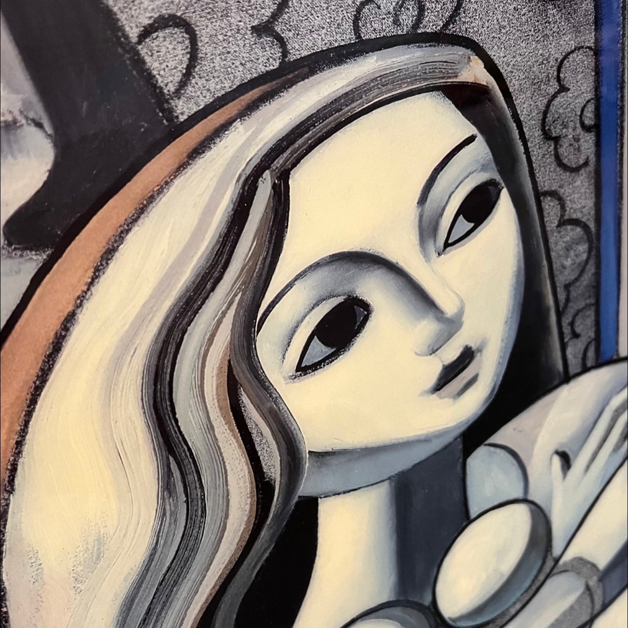 Large Scale Oleg Zhivetin Lacquered 'Luna' Serigraph on Board