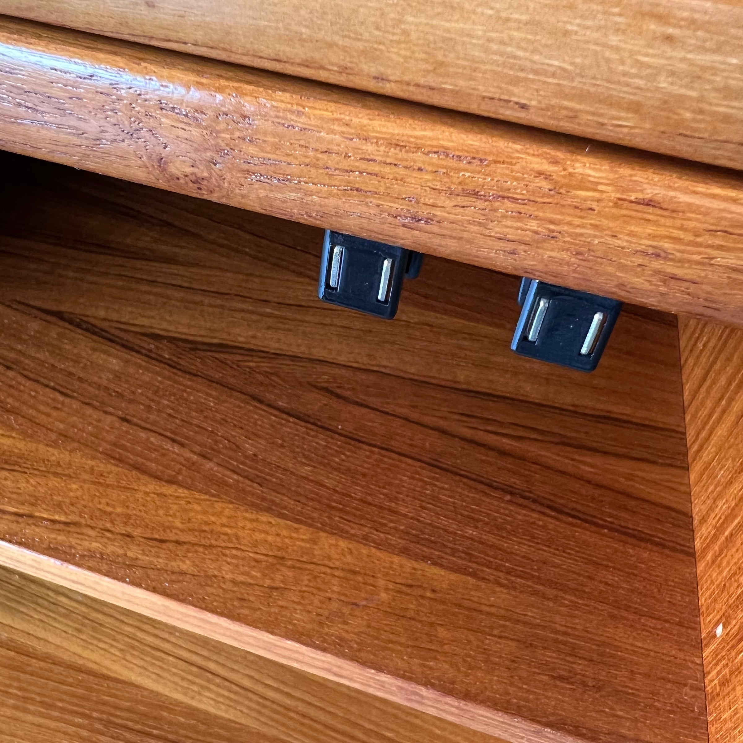 Vintage 1970's Rolling Danish Modern Media Cabinet in Teak by FBJ