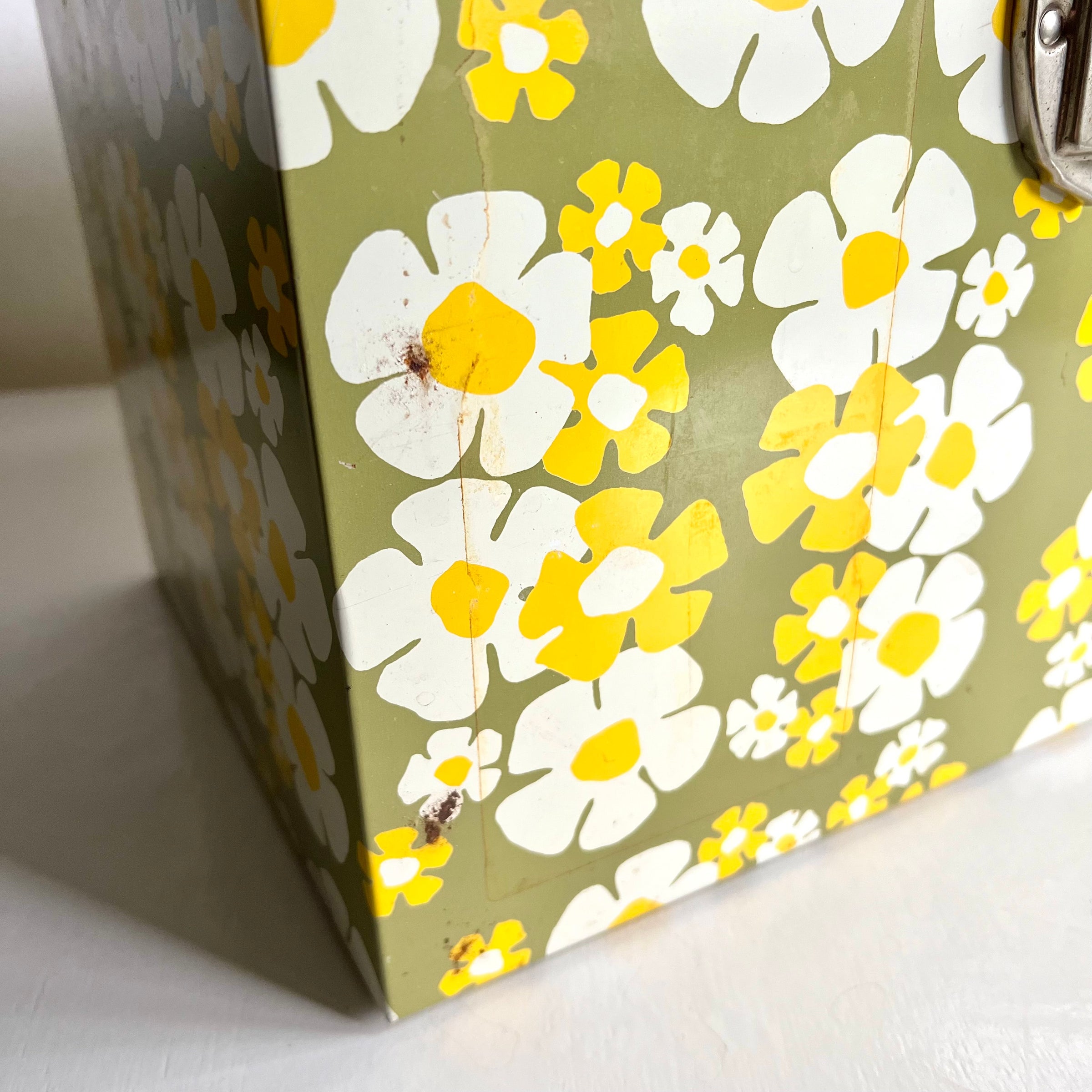 Vintage Retro Flower Power Metal Storage/File Box | The Eclectic Den