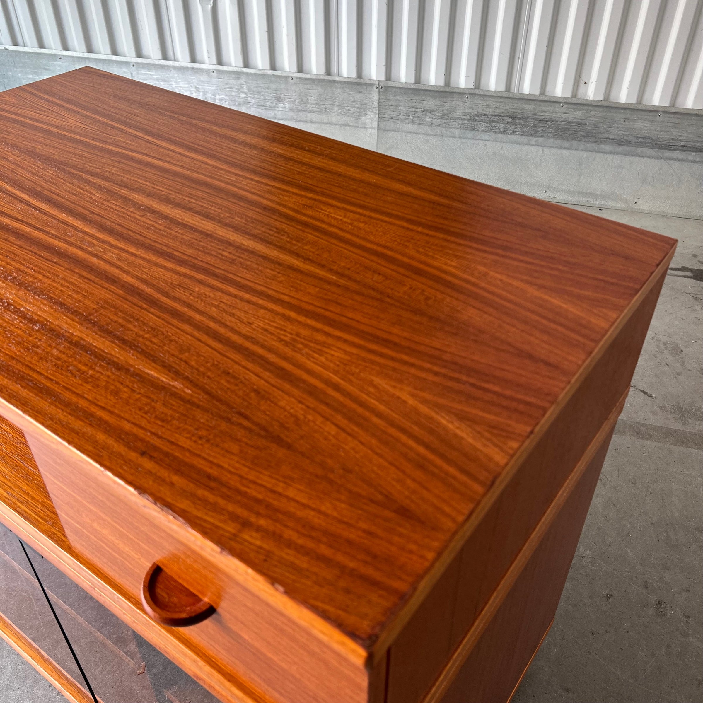 Vintage 1970's Rolling Danish Modern Media Cabinet in Teak by FBJ
