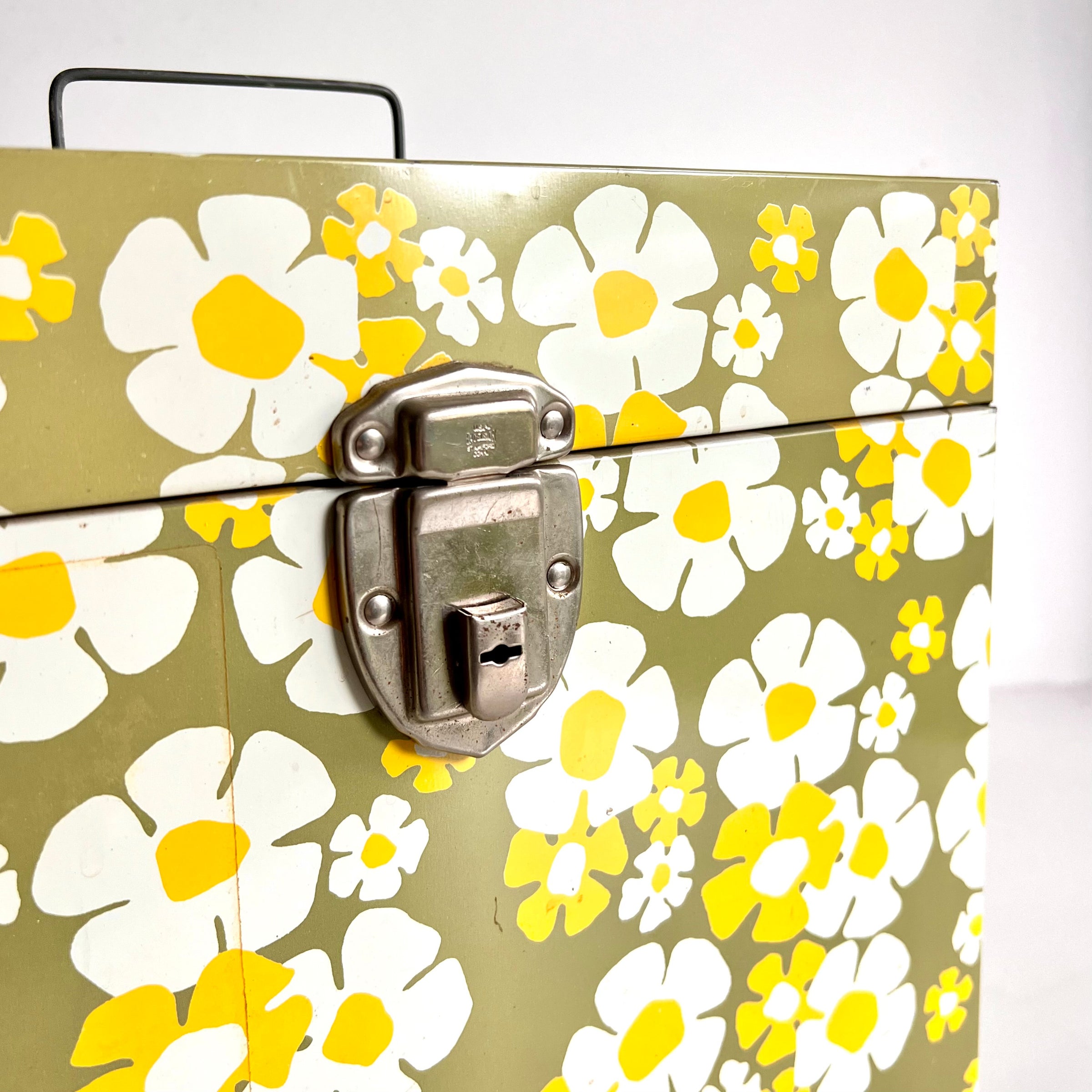 Vintage Retro Flower Power Metal Storage/File Box | The Eclectic Den