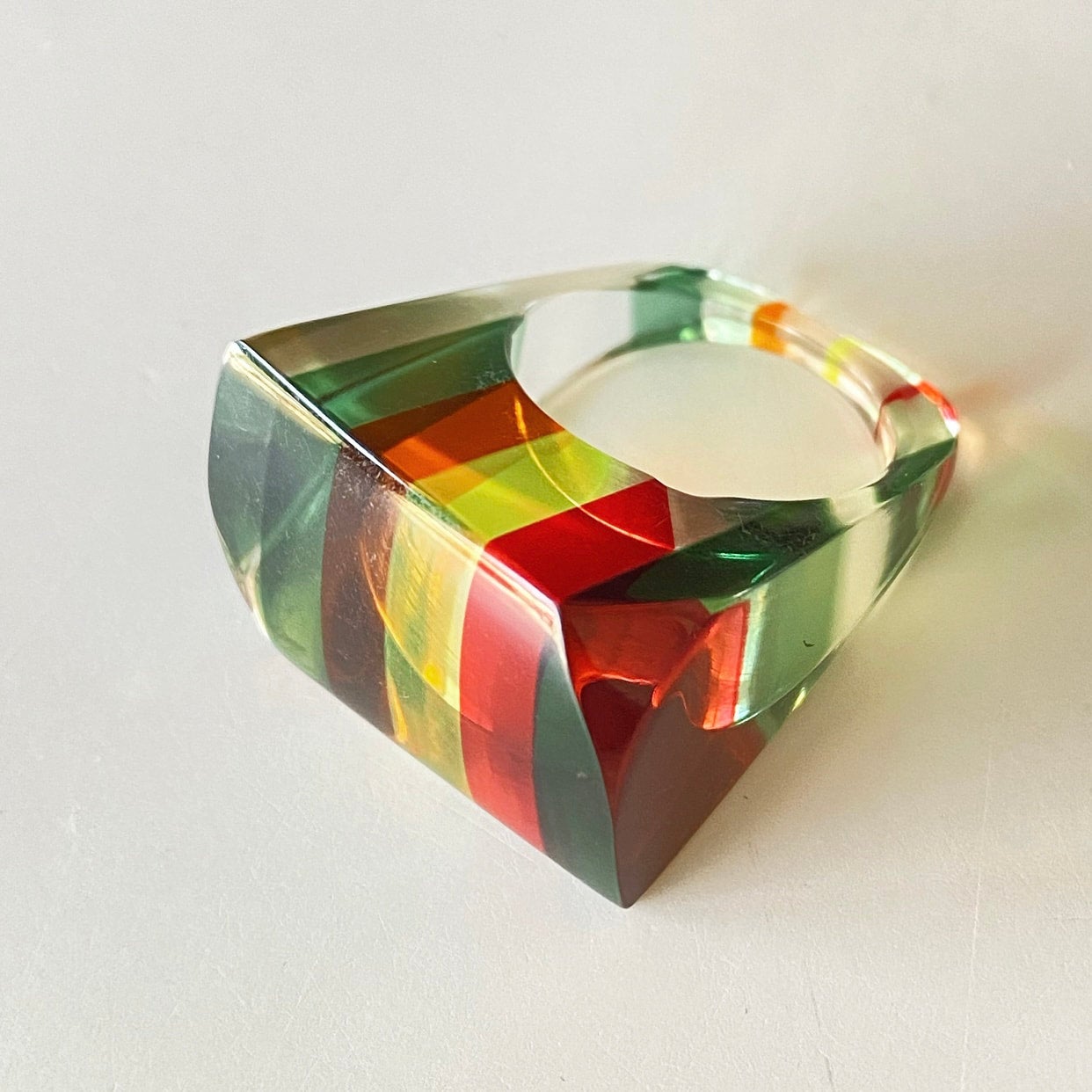 Vintage lucite top rings